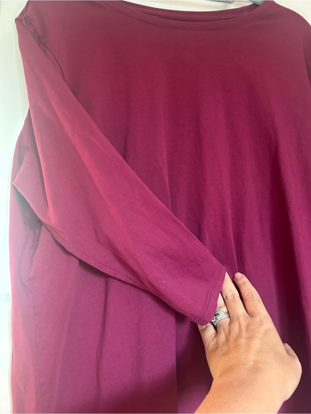 Lands’ End Maroon 3/4 Sleeve Top - Picture 4 of 4